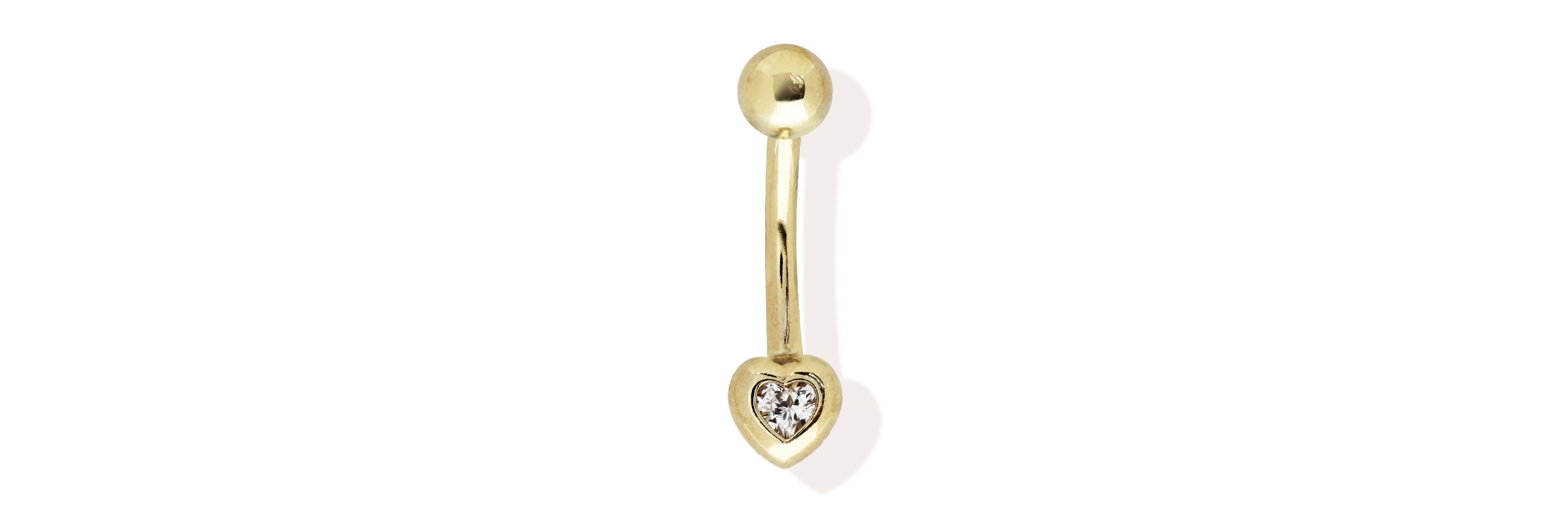 Upside Down Heart Belly Button Ring Y2K 2000s Sparkly Body 