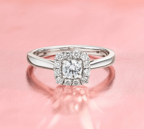 H samuel square engagement on sale ring