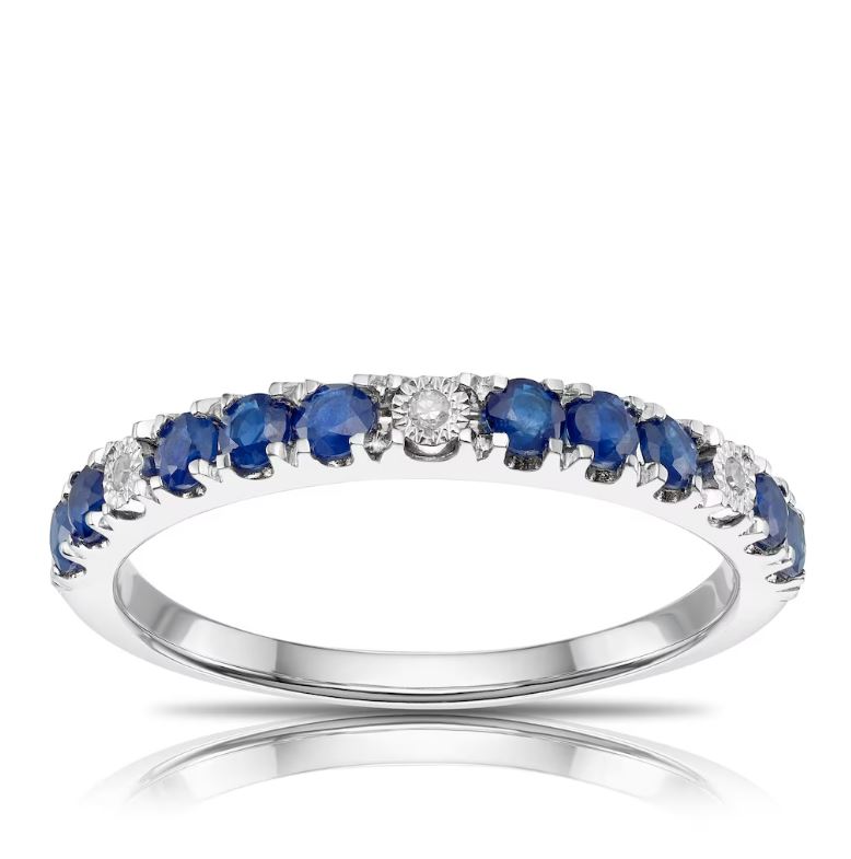 9ct White Gold Diamond Twisted Eternity Ring