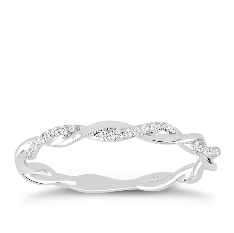 9ct White Gold Blue Sapphire & Diamond Eternity Ring