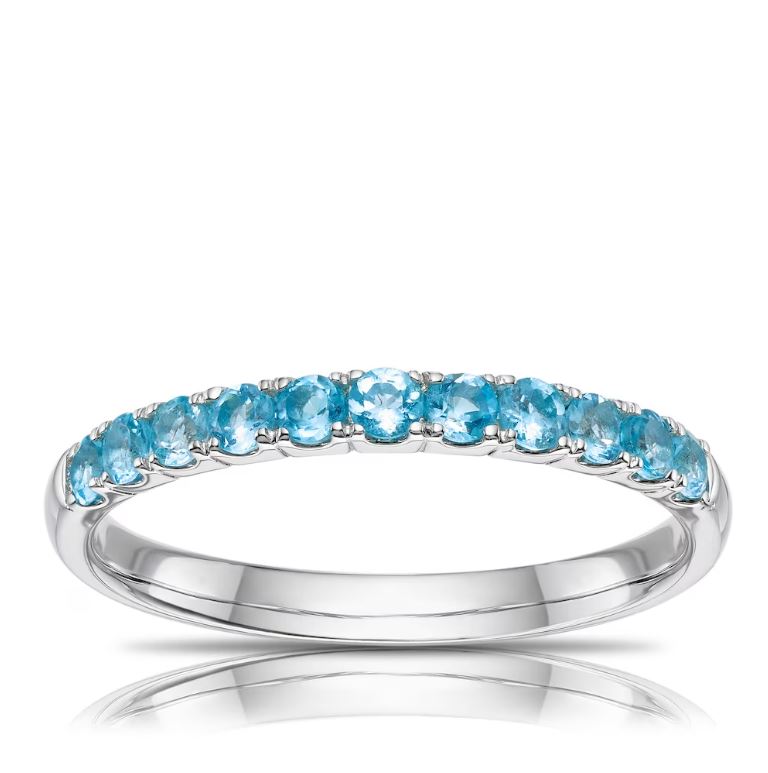 Sterling Silver Blue Topaz Eternity Ring