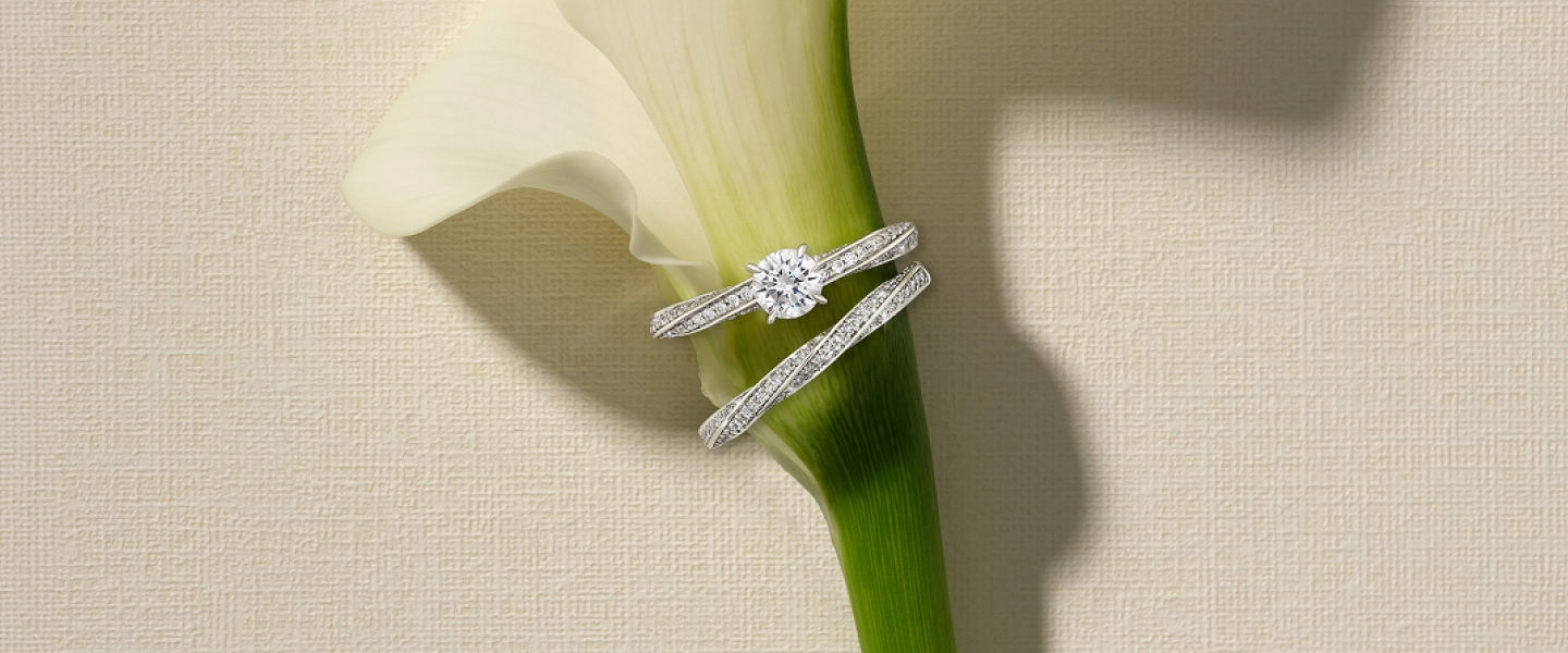 Forever Diamond Ring and ring on a red background