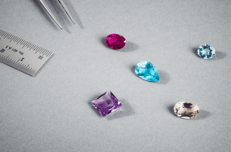 Different coloured gemstones