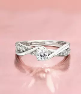 The Forever Diamond 18ct White Gold 0.33ct Total Ring
