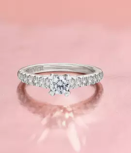 Platinum 0.40ct Total Diamond Solitaire Ring