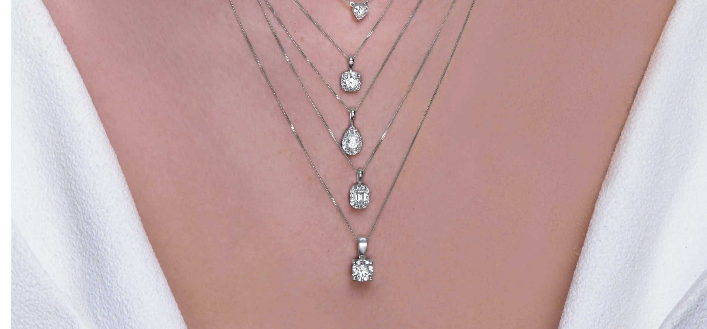 H Samuel Lab-Grown Diamonds Necklaces on Lady