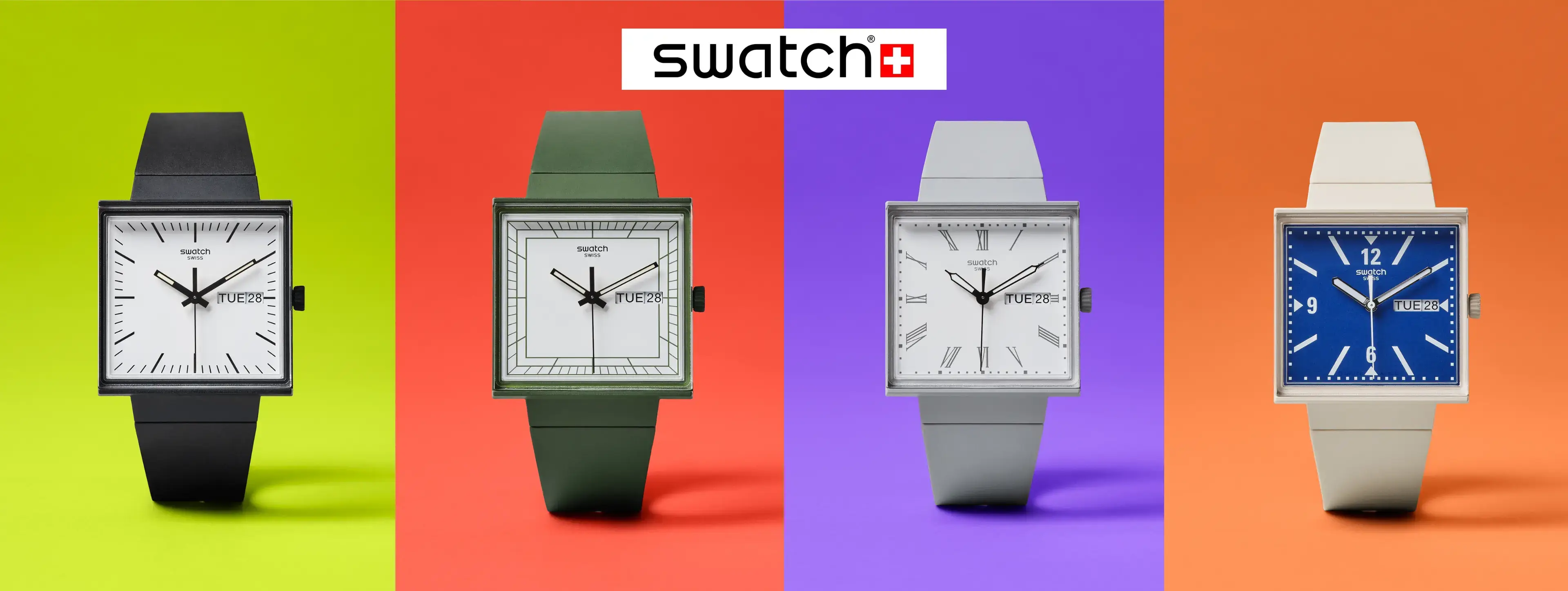 Swatch, Discover the range, Swatch with black face and blue dials