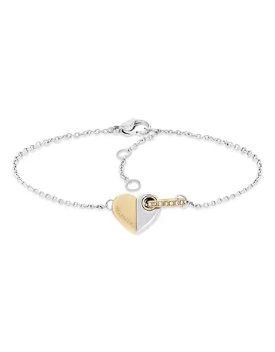 Tommy Hilfiger Ladies' Two-Tone Gold & Silver Tone Heart Bracelet